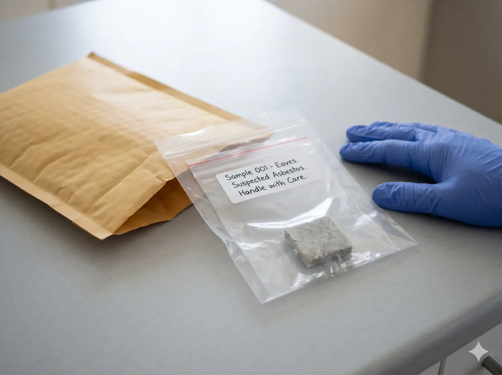Sealed sample ready to post — Asbestos Watch